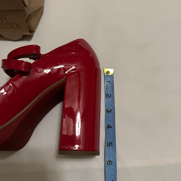 STEVE MADDEN • Red Patent Mary Jane Platform Heels • Size 8 NIB - Picture 8 of 8